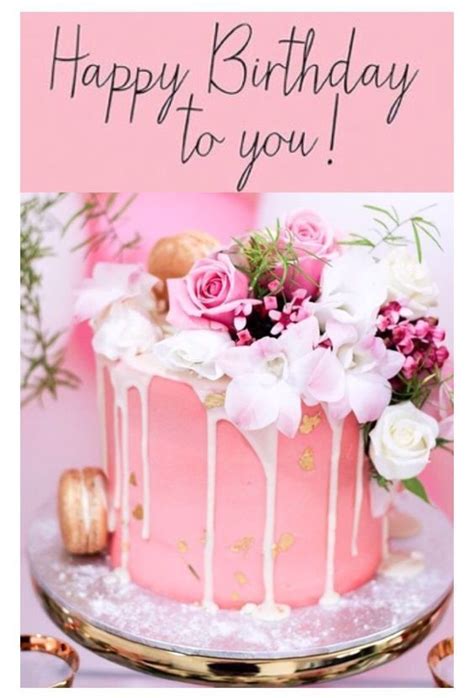 Pink Happy Birthday To You Cake Image Happy Birthday Cakes Garden