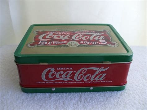 Coca Cola Metal Lunch Box Vintage Coke Brand Tin Etsy