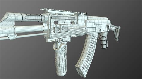 3d Model Tactical Ak 47 Model Only Pack Vr Ar Low Poly