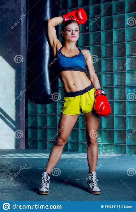 Woman Wearing Boxing Gloves Stock Photo Image Of Boxer