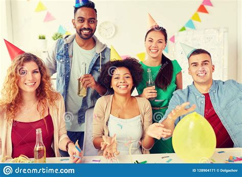 Happy Team Having Fun At Office Party Stock Image Image Of