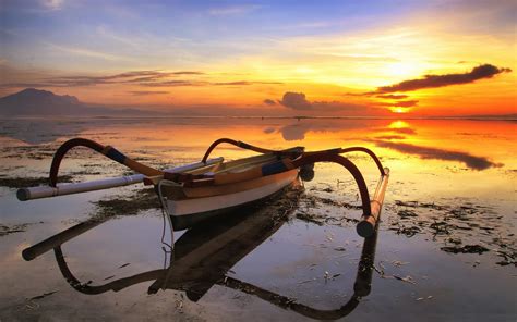 Hd Sunset Nature Sun Beach Seas Boats Fishing Sunlight High Resolution