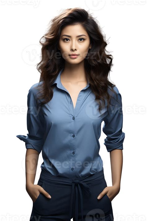 Half Body Portrait Of Beautiful Working Woman Isolated On Transparent