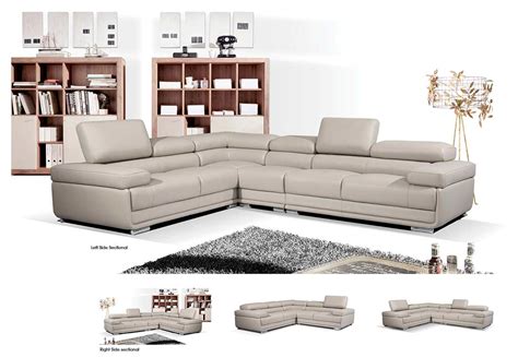 Modern Gray Leather Sectional Sofa Ef119 Leather Sectionals