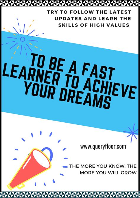 To Be A Fast Learner To Achieve Your Dreams Study Tips