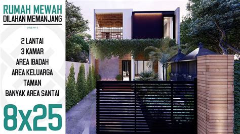 Mencari desain rumah yang bisa menampung banyak anggota keluarga? Desain Rumah Kontemporer Minimalis 2 Lantai 8x25m Kode NV ...