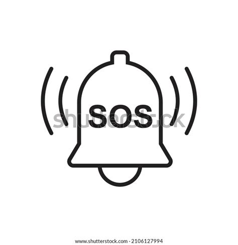 Sos Icon Emergency Alarm Button Sign Stock Vector Royalty Free