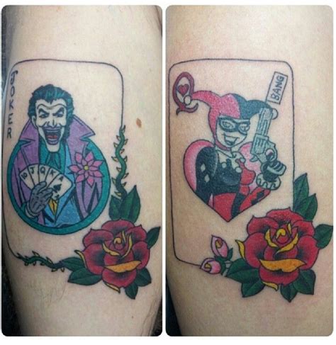 Matching Couple Tattoos Joker And Harley Tattoo Harley Tattoos