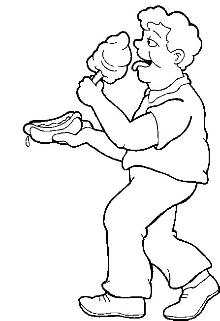 Man Eating Cotton Candy Coloring Page Coloring Home