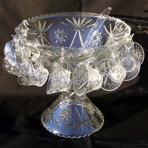 Prescut Crystal Clear Star Of David Punch Bowl Kitchen Dining Home