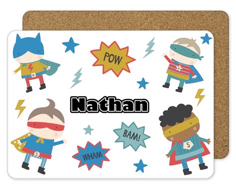 Personalised Superhero Placemat Sew Tilley