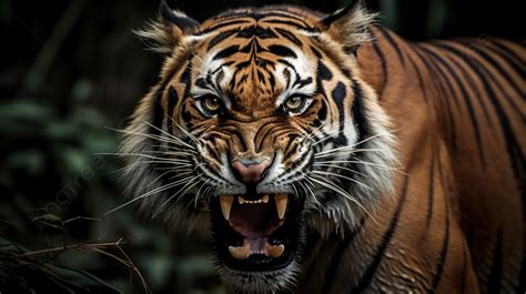An Angry Tiger With Its Mouth Open Background Angry Tiger Picture