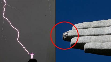 Lightning Strikes Rios Christ The Redeemer And Breaks Its Finger Youtube