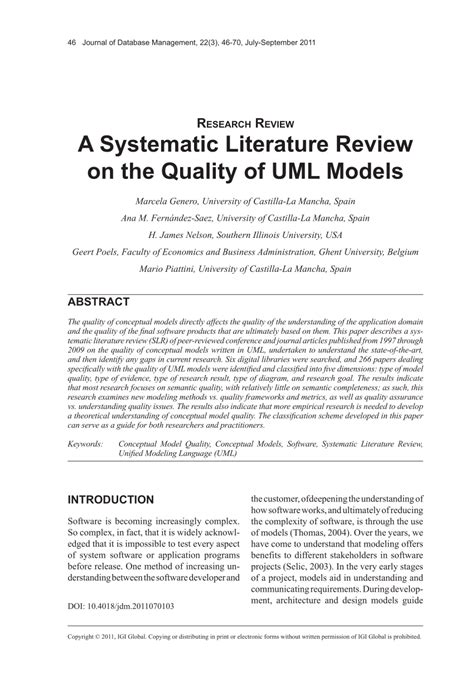 Pdf Research Review A Systematic Literature Review On The Quality Of