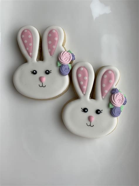 Easter Bunny Decorated Cookies Royal Icing Cookies Sugar Cookies
