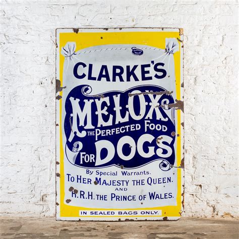 Clarkes Melox Dog Food Victorian Enamel Sign Decorative Collective