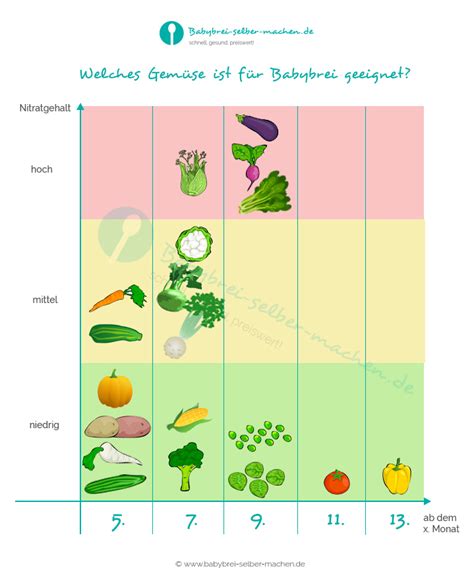 Aller anfang kann vor allem im zufüttern tatsächlich schwer sein. Welches Gemüse ist ab wann für Babybrei geeignet - Infografik