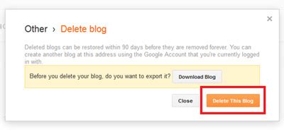 How To Delete Your Blogspot Blog Simply With A Few Clicks