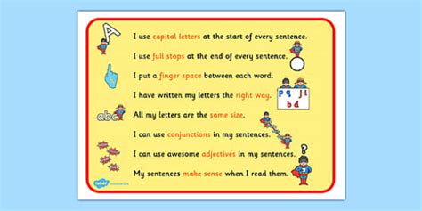 How To Make A Super Sentence Checklist Sentence Structure