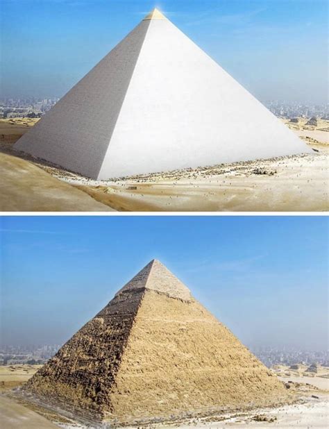Rendering Of How The Great Pyramid Looked In Its Original State With