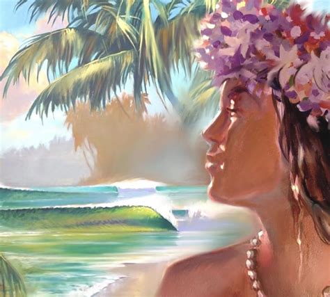 Wahine View Portrait Of Island Girl In 2021 Ocean Art Hawaii