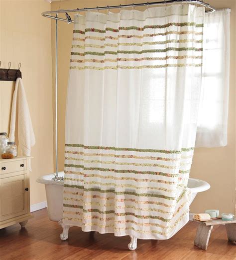 72 Sq Charlotte Ruffled Cotton Shower Curtain Plowhearth