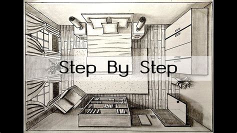How To Draw A Bedroom In One Point Perspective Birds Eye Step By Step