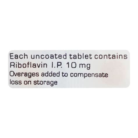 Riboflavin 10mg Tablet 10s Price Uses Side Effects Netmeds