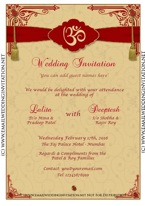 Editable Hindu Wedding Invitation Cards Templates Free Download Pdf Oppoi