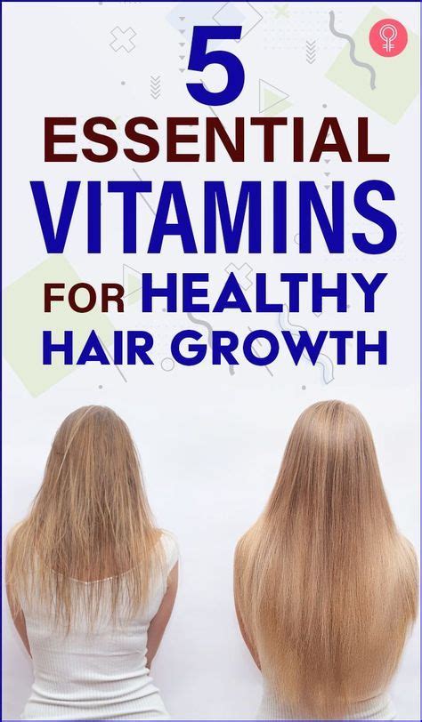 the back of two women s heads with text overlay that reads 5 essential vitamins for healthy hair