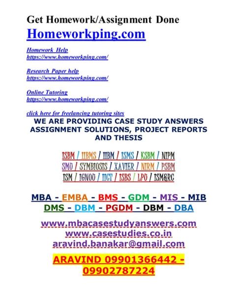 213088174 Isbm Case Study Answers Solutions 1 Pdf