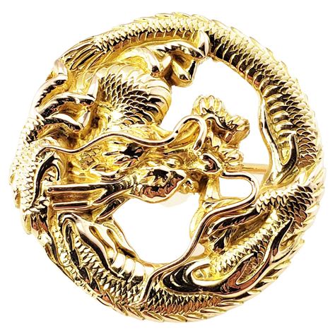 Antique Pearl Gold Dragon Brooch Pin At 1stdibs Dragon Pin Gold