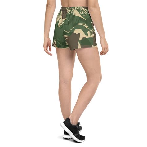 Rhodesian Brushstroke Camouflage V4 Womens Premium Athletic Shorts