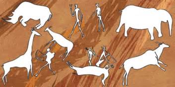 Bushmen Cave Painting Outlines Cave Drawings