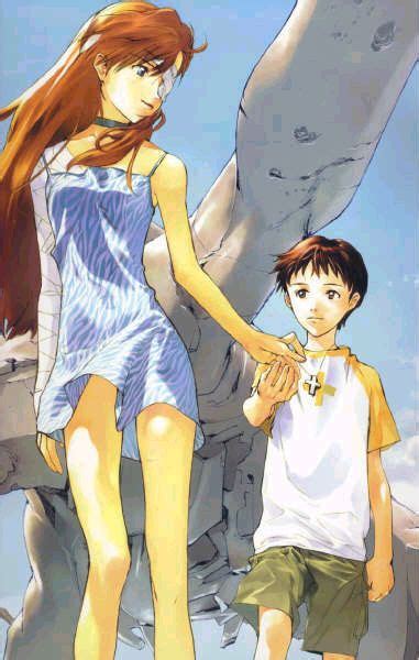 Souryuu Asuka Langley And Ikari Shinji Neon Genesis Evangelion Drawn By Okazaki Takeshi Danbooru