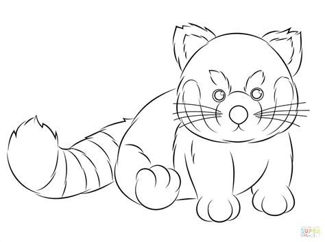 Little cute red panda smiles. Panda Coloring Pages For Adults at GetDrawings | Free download
