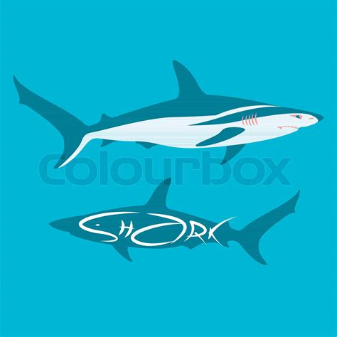 Shark Vector Illustration Flat Stock Vector Colourbox