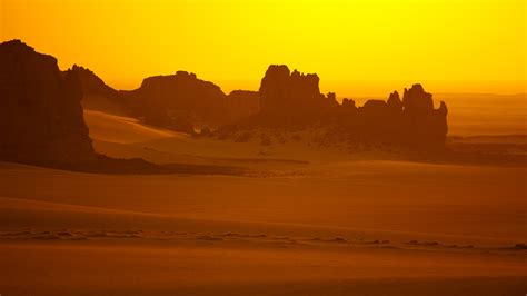 Africa Algeria Desert Rock Sahara Sand Sunrise Tassili Najjer 4k 5k Hd