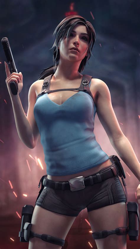 1080x1920 Lara Croft With Guns 4k Iphone 7 6s 6 Plus Pixel Xl One Plus 3 3t 5 Hd 4k Wallpapers
