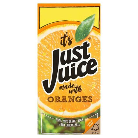 Just Juice Pure Orange Juice From Concentrate 1l X 12 Case