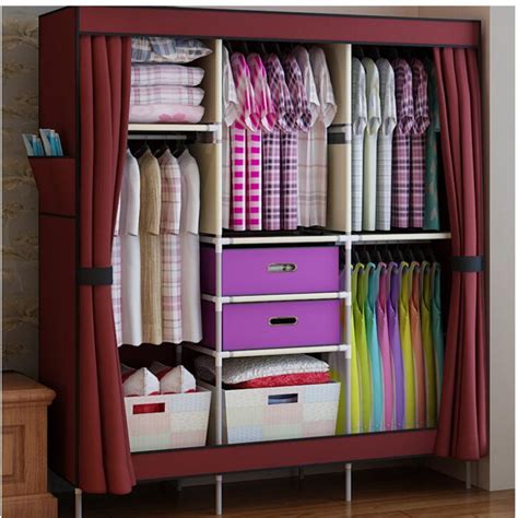 The best design has the automated wardrobelift ® mounted up high with a stationary clothes rail mounted below. 2019 ! Triple Portable Clothes Wardrobe Closet Cabinet ...