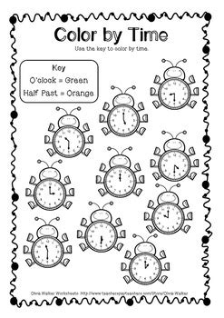 time oclock and half past worksheets printables digital analogue