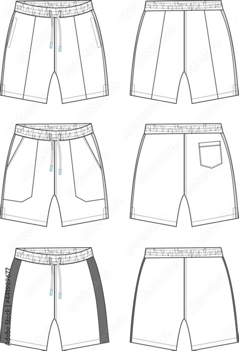 Vecteur Stock Boys Sweat Shorts Vector Fashion Flat Sketch Template