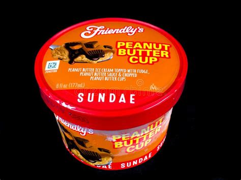 Friendly S Individual Peanut Butter Cup Ice Cream Sundae Editorial