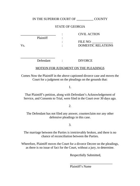 Georgia Judgment Form Fill Out And Sign Printable Pdf Template
