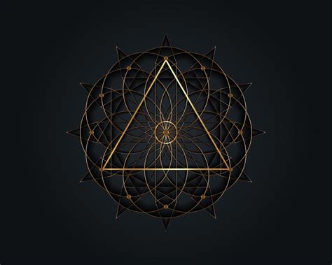 sacred geometry magic triangle symbol third eye sign geometric mystic mandala of alchemy