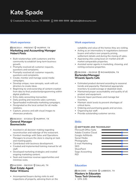 Marketing intern resume samples with headline, objective statement, description and skills examples. Marketing Manager CV Sample | Kickresume