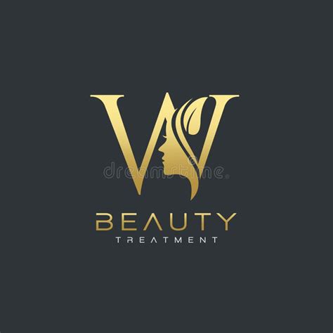Letter W Beauty Women Face Logo Design Vector Stock Illustrations 22