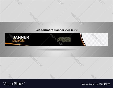 Leaderboard Banner 728x90 Black Gold Simple Design