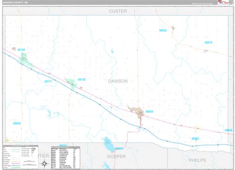 Dawson County Ne Wall Map Premium Style By Marketmaps Mapsales